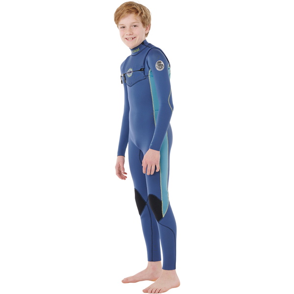 2026 Rip Curl Junior Dawn Patrol 3/2mm Chest Zip Wetsuit 147BFS - Light Navy